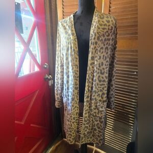 Simply Southern Leopard Print Women's Cardigan Cover L XL